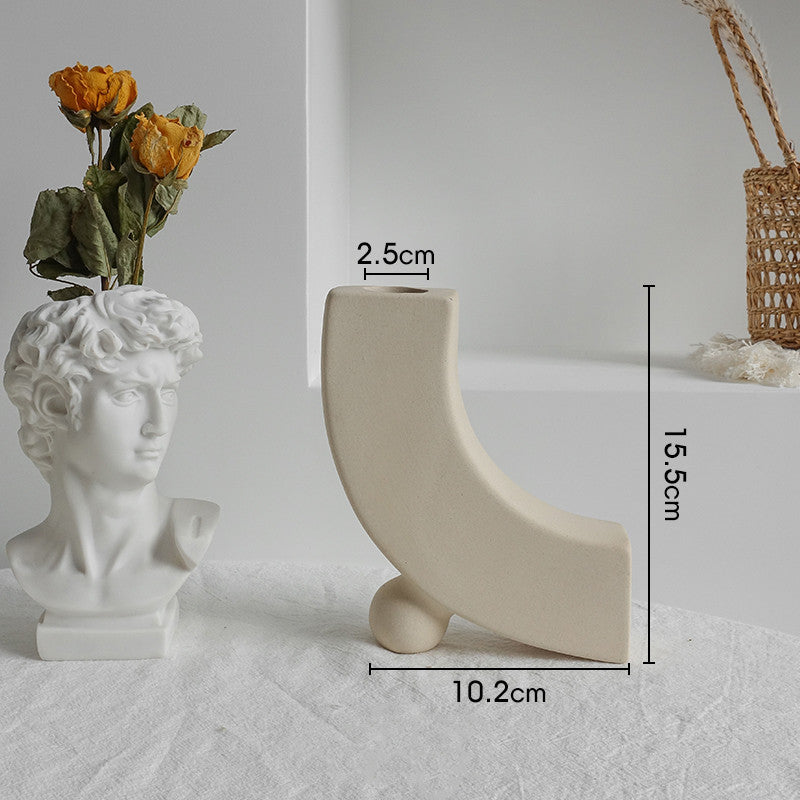 Light Ceramic Minimal Dry Flower Vase
