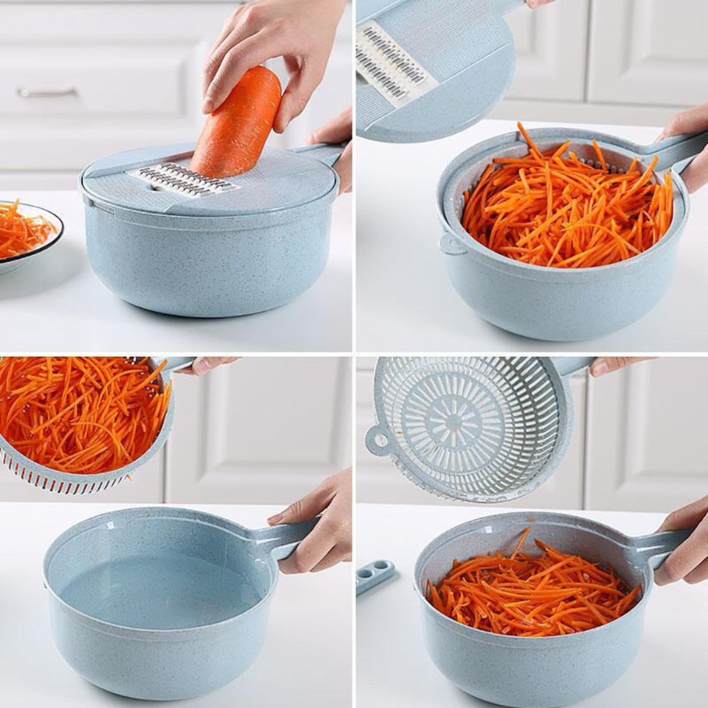 8 In 1 Mandoline Vegetable Slicer With Strainer
