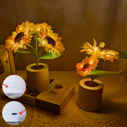 Rechargeable Sunflower Led Simulation Night Table Lamp