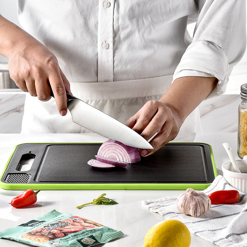 Two-Sided Defrost Cutting Board with Knife Sharpener